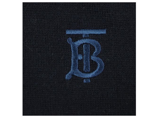 Pullover aus Wolle mit Monogramm-Motiv von Burberry Blau Marineblau - Ansicht 4