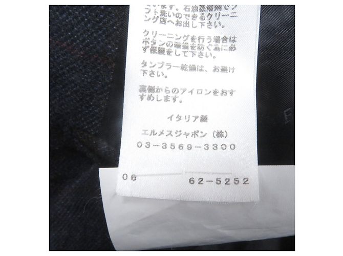 Hermès Giacca in cashmere a quadri Hermes Blu Blu navy - vista 10