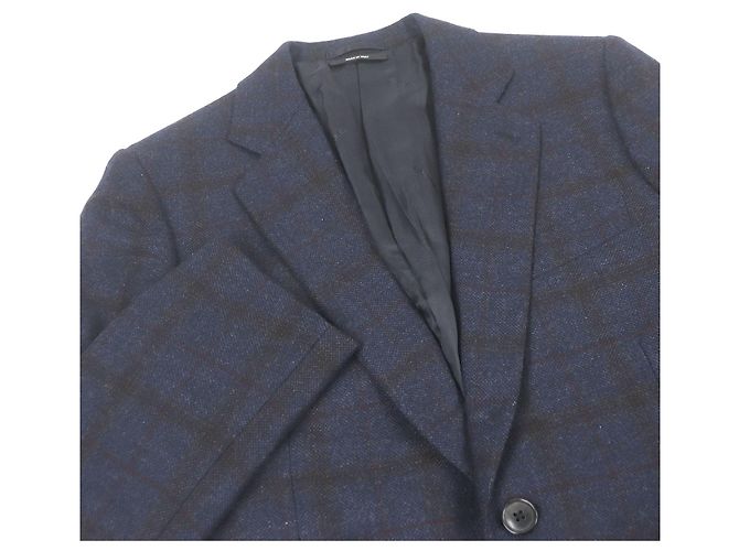 Hermès Giacca in cashmere a quadri Hermes Blu Blu navy - vista 2