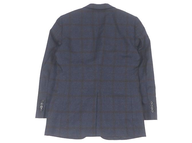 Hermès Giacca in cashmere a quadri Hermes Blu Blu navy - vista 4