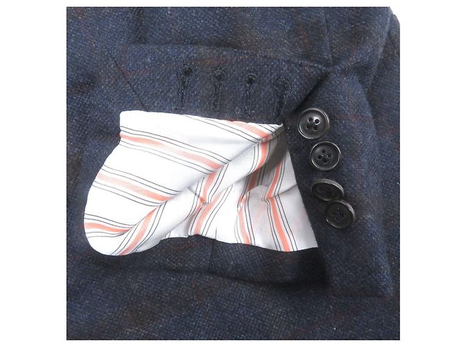 Hermès Giacca in cashmere a quadri Hermes Blu Blu navy - vista 6