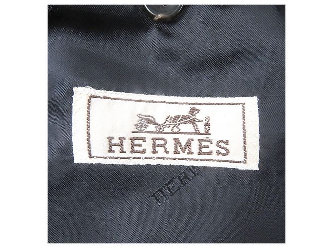 Hermès Giacca in cashmere a quadri Hermes Blu Blu navy - vista 7