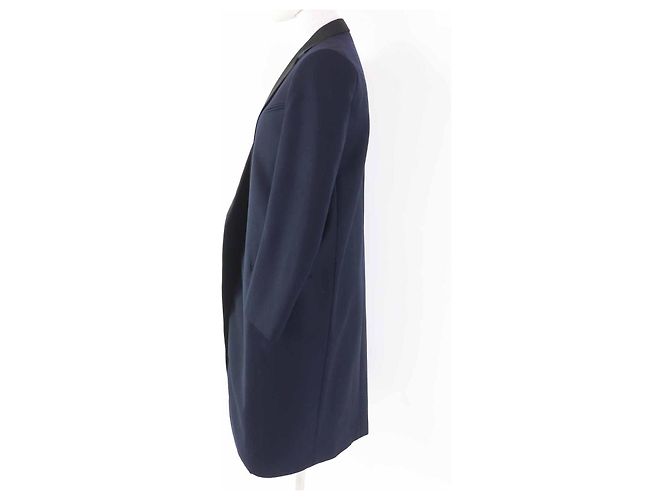 Céline Abrigo de Lana Celine Crombie Negro Azul - vista 3