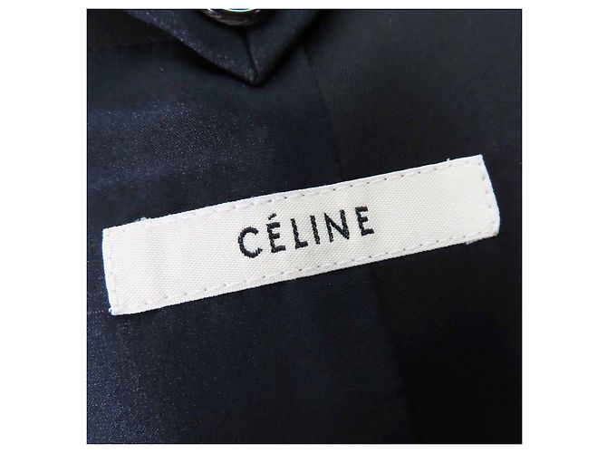 Céline Abrigo de Lana Celine Crombie Negro Azul - vista 6