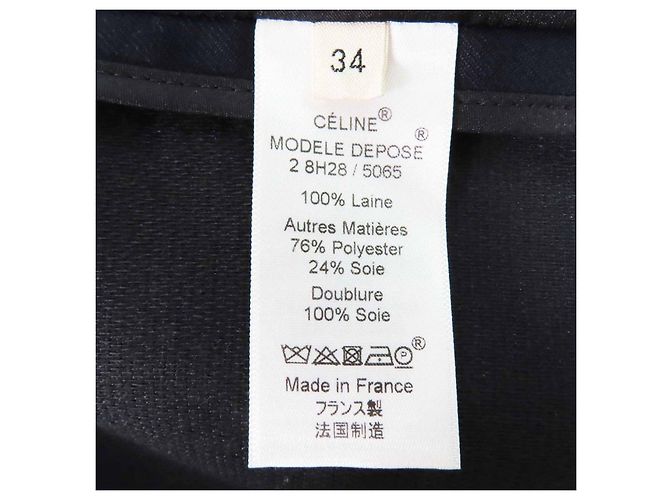 Céline Abrigo de Lana Celine Crombie Negro Azul - vista 7