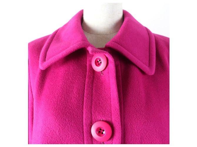 Abrigo largo de lana Cupra Yves Saint Laurent Rosa - vista 4