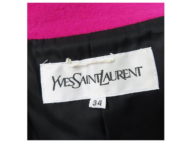 Abrigo largo de lana Cupra Yves Saint Laurent Rosa - vista 6