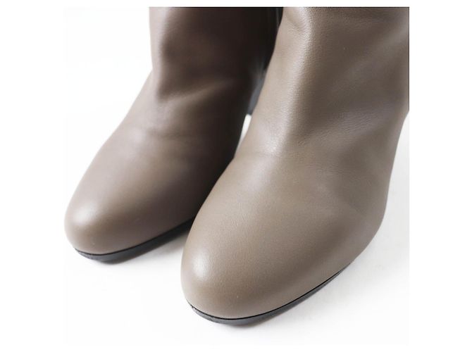 Botas curtas de couro com fivela Kelly da Hermès Cinza - vista 6