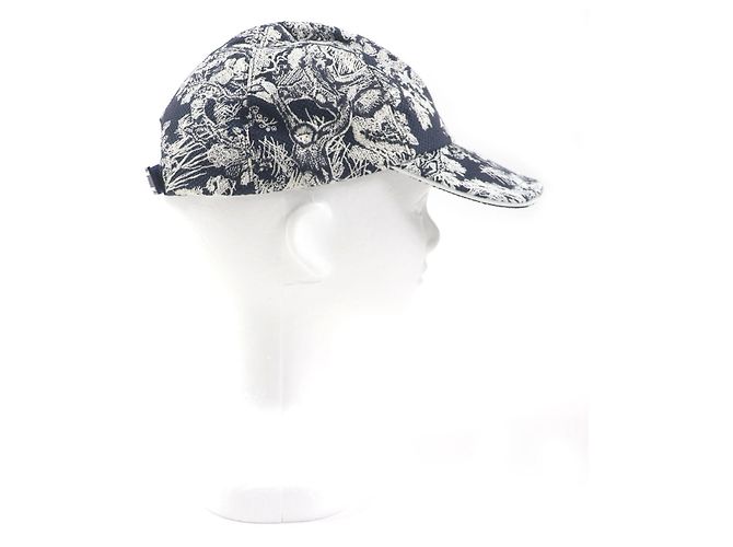 Cappello D-PLAYER in cotone e polietilene Toile du Jouy Christian Dior Bianco Blu navy - vista 5