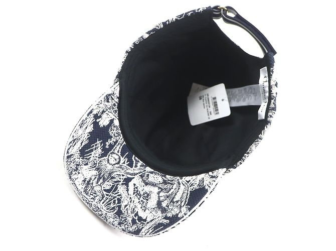 Cappello D-PLAYER in cotone e polietilene Toile du Jouy Christian Dior Bianco Blu navy - vista 6