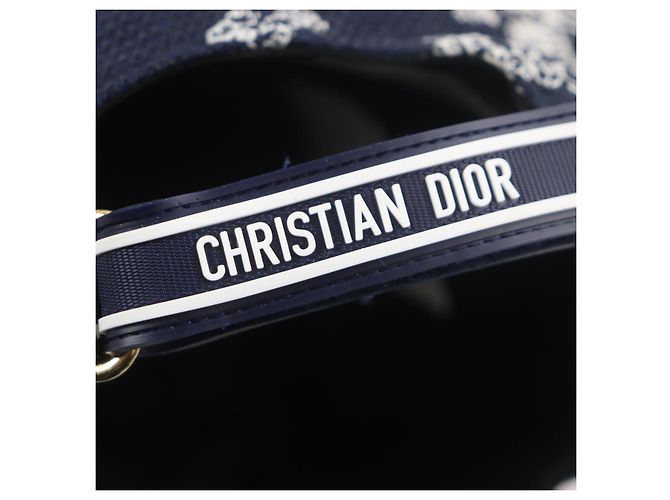 Cappello D-PLAYER in cotone e polietilene Toile du Jouy Christian Dior Bianco Blu navy - vista 8