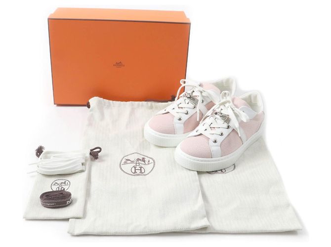 Hermès Day Kelly Buckle Canvas-Leder-Sneaker Pink - Ansicht 2