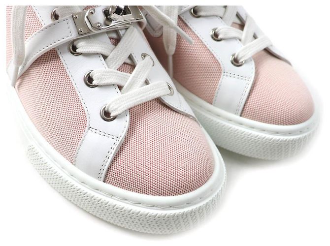 Hermès Day Kelly Buckle Canvas-Leder-Sneaker Pink - Ansicht 8