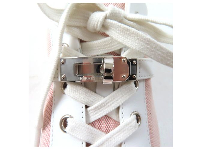 Hermès Day Kelly Buckle Canvas-Leder-Sneaker Pink - Ansicht 9