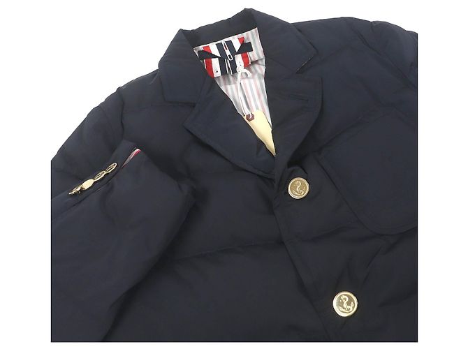 Veste en duvet en polyester Thom Browne MJD085X Bleu Bleu Marine - vue 2