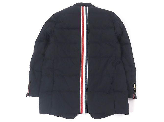 Veste en duvet en polyester Thom Browne MJD085X Bleu Bleu Marine - vue 4