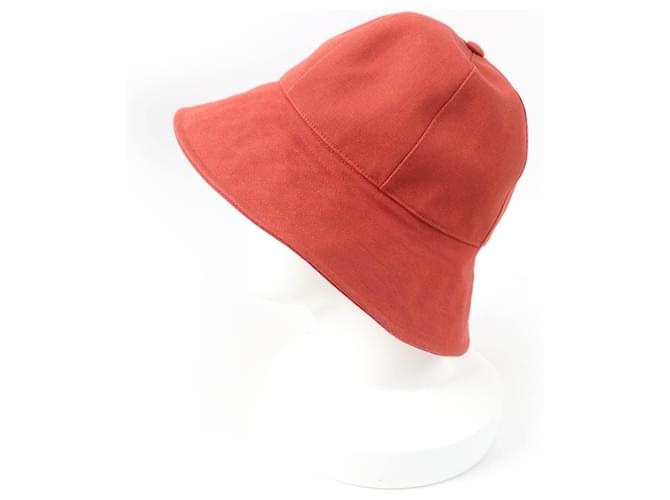 Cappello in cotone metallico Hermès Arancione - vista 3