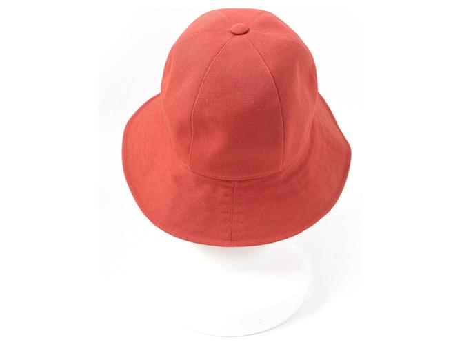 Cappello in cotone metallico Hermès Arancione - vista 4