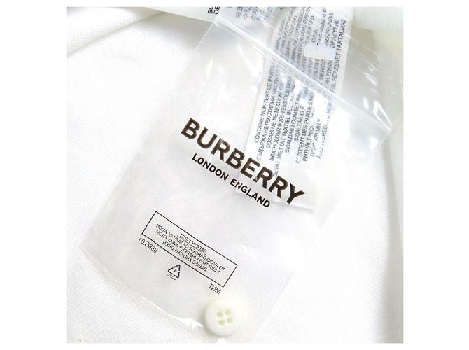 Camisa polo de algodón con bordado del logo TB de Burberry Blanco - vista 10