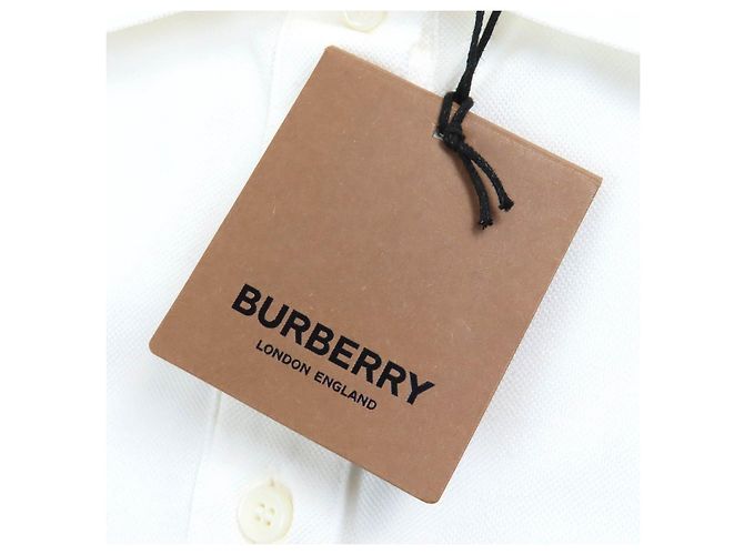 Camisa polo de algodón con bordado del logo TB de Burberry Blanco - vista 11