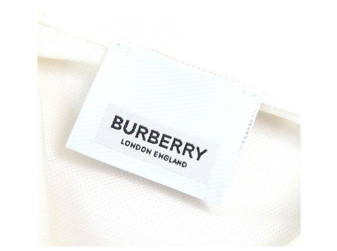 Camisa polo de algodón con bordado del logo TB de Burberry Blanco - vista 6