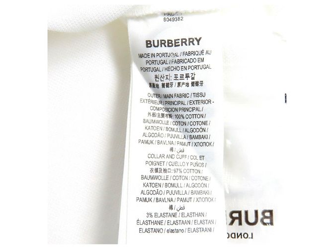 Camisa polo de algodón con bordado del logo TB de Burberry Blanco - vista 8