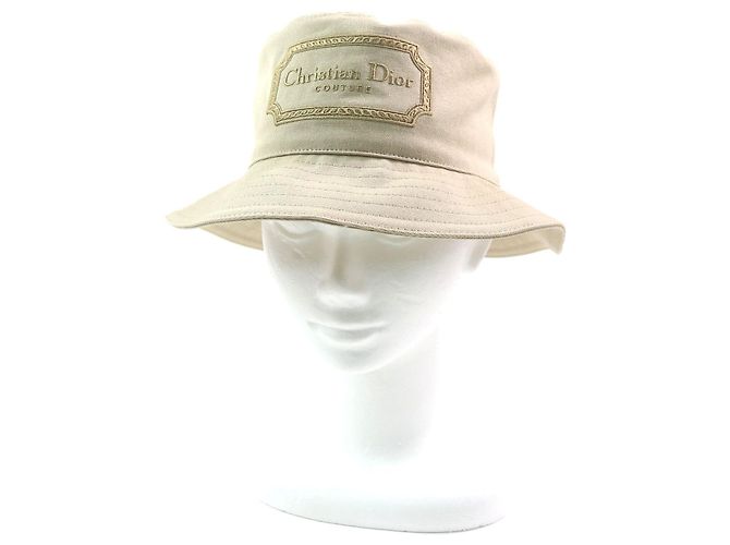 Baumwoll-Bucket-Hut mit gesticktem Dior-Logo Beige - view 2