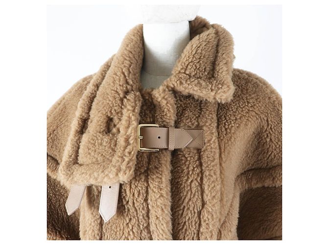 Max Mara RODANO TEDDY BEAR Poncho de seda camelo Marrom - vista 4