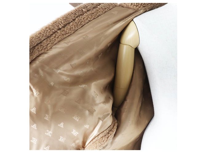 Max Mara RODANO TEDDY BEAR Poncho de seda camelo Marrom - vista 7
