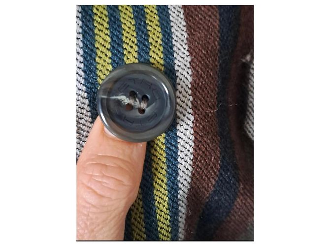 Cappotto lungo Etro a righe multicolore in lana Marrone - vista 7