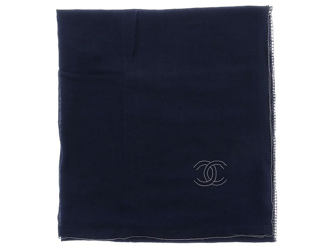 Chanel Marine Schal Marineblau - Ansicht 3
