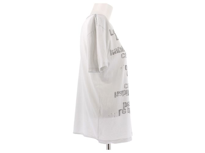 Camiseta de algodón blanca Saint Laurent Blanco - vista 3