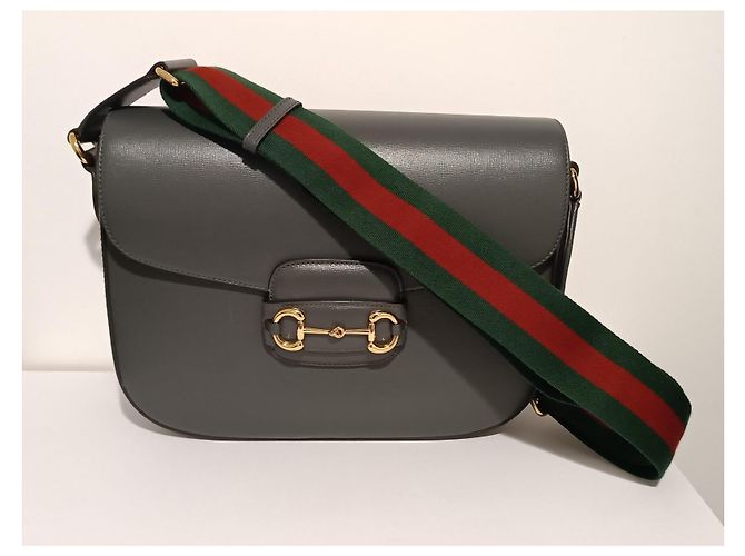 Borsa a tracolla Gucci Horsebit 1955 XL pelle grigia Grigio - vista 2