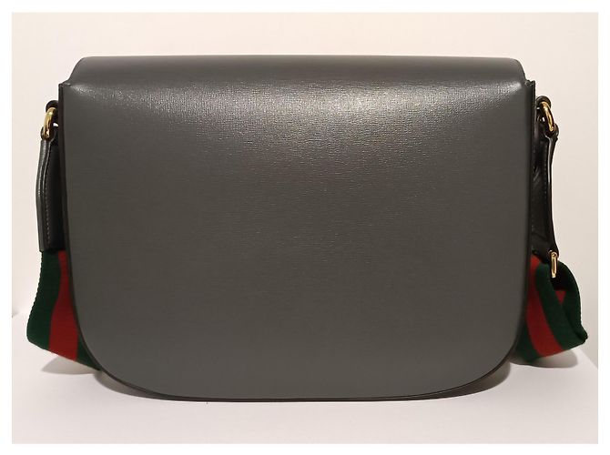 Borsa a tracolla Gucci Horsebit 1955 XL pelle grigia Grigio - vista 3