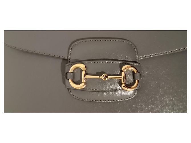 Borsa a tracolla Gucci Horsebit 1955 XL pelle grigia Grigio - vista 4