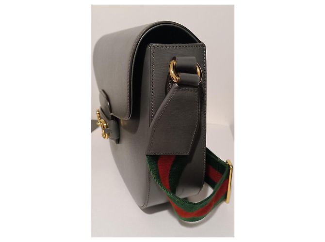 Borsa a tracolla Gucci Horsebit 1955 XL pelle grigia Grigio - vista 5