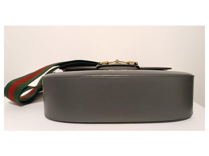 Borsa a tracolla Gucci Horsebit 1955 XL pelle grigia Grigio - vista 7