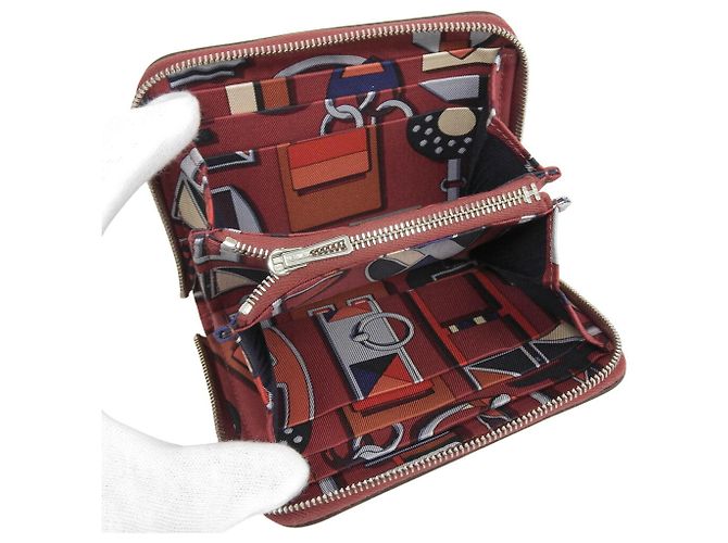 Monedero compacto Azap Silkin de Hermès en rojo Roja - vista 3