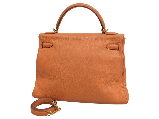 Borsa Hermès Kelly 32 Arancione - vista 2
