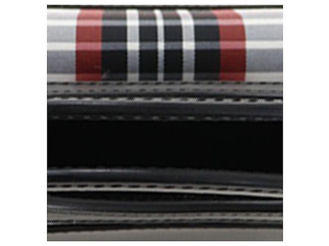 Borsa a tracolla mini in tela a quadri nera Burberry Nero - vista 12