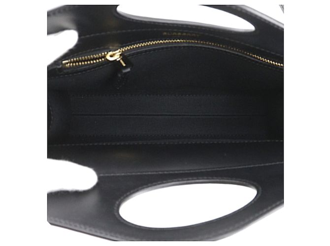 Borsa a tracolla mini in tela a quadri nera Burberry Nero - vista 4