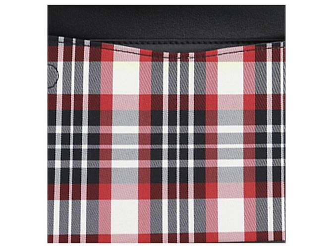 Borsa a tracolla mini in tela a quadri nera Burberry Nero - vista 7