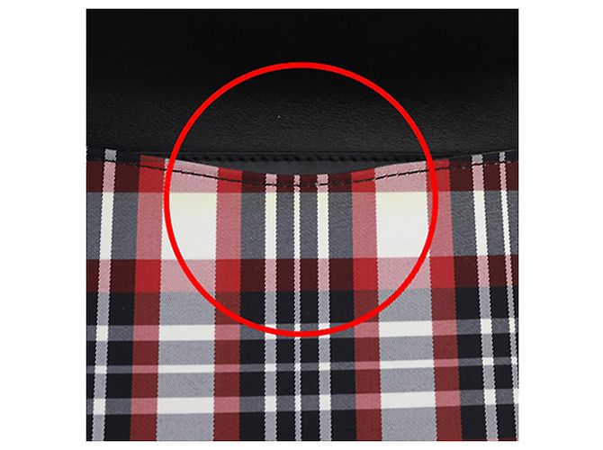 Borsa a tracolla mini in tela a quadri nera Burberry Nero - vista 8