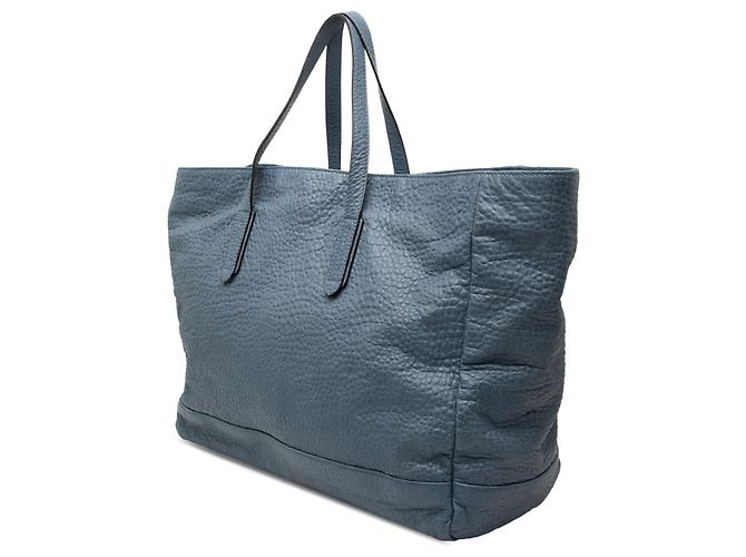 Borsa tote grande in pelle grana blu Gucci - vista 2