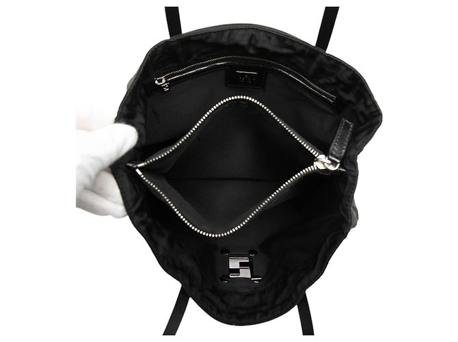 Fendi Schwarze Zucca Canvas Tote - Ansicht 4