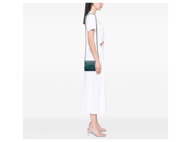 Wallet On Chain Chanel Blue CC Geldbörse aus gestepptem Lammleder mit Kette Blau - Ansicht 11