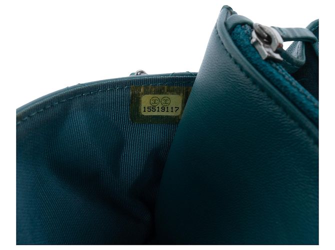 Wallet On Chain Chanel Blue CC Geldbörse aus gestepptem Lammleder mit Kette Blau - Ansicht 6