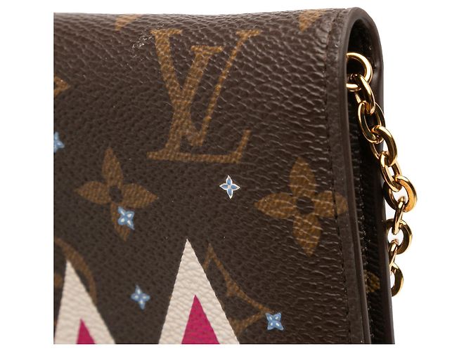 Pochette Weekend con Catena e Animazione Natalizia Louis Vuitton Monogramma Marrone Orsi sugli Sci - vista 9