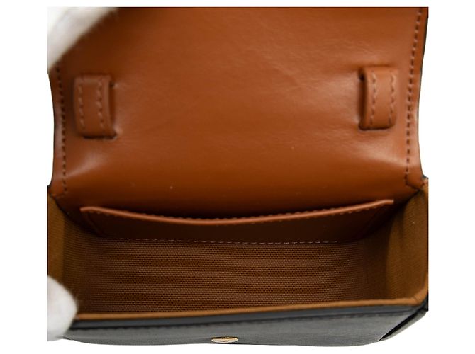Céline Celine Mini Triomphe in Tela Rivestita Claude Marrone Marrone scuro - vista 4