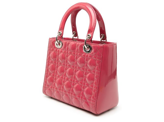 Dior Rosa Medio Patente Cannage Lady Dior - vista 2
